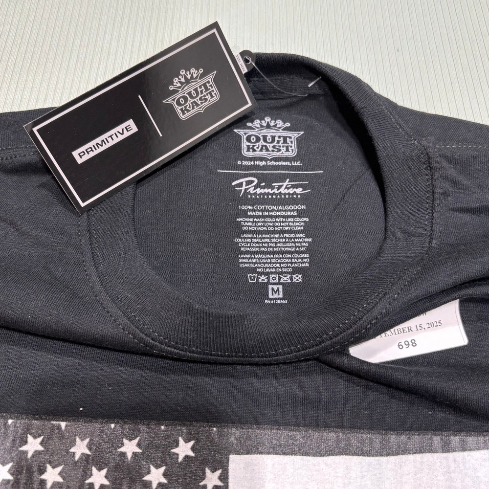 Primitive Skateboarding Outkast USA Flag Graphic Black T Shirt Mens Size Medium - Picture 3 of 9